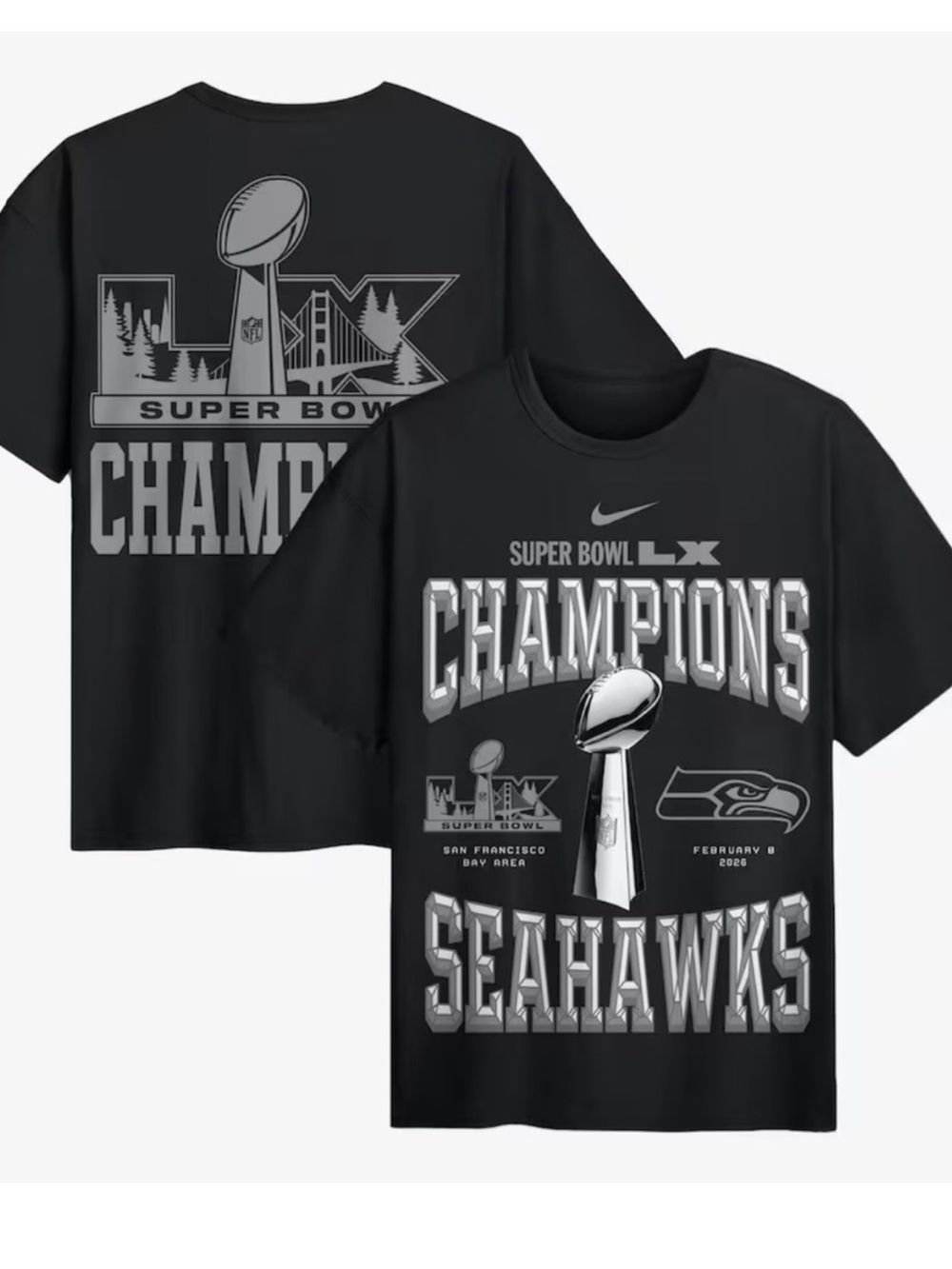 Nike Seattle Seahawks Super Bowl LX Champions Locker Room Trophy Collection L